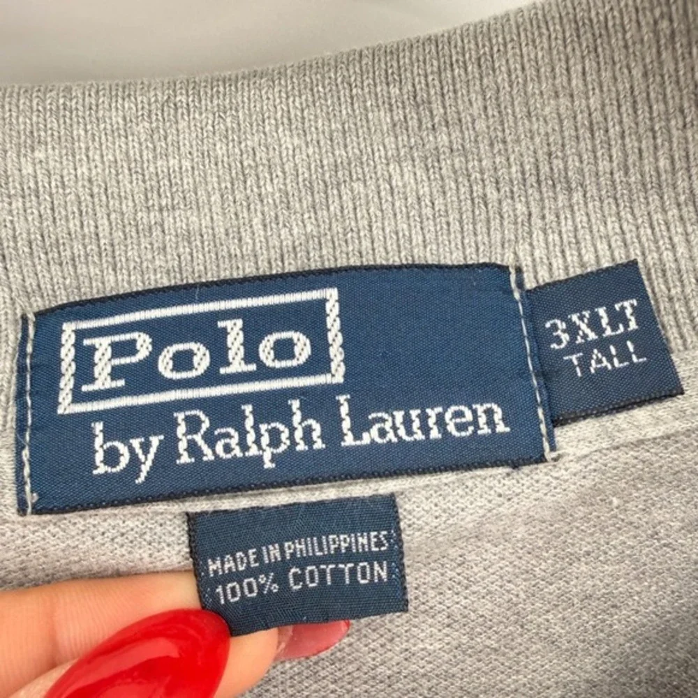 Polo‎ Ralph Lauren Polo Shirt Mens 3XLT Pre-Owned Shirt Gray Short Sleeve Pique